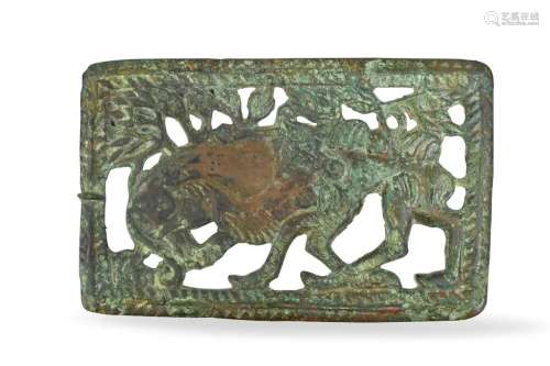 Chinese Ancient Bronze Plaque,Warring State Period