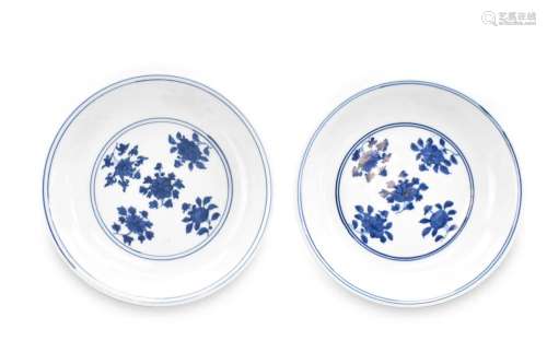 Pair of Chinese Blue & White Plate, 18th C.