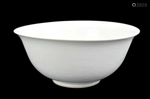 Large Chinese White Glazed Bowl, 19th C.