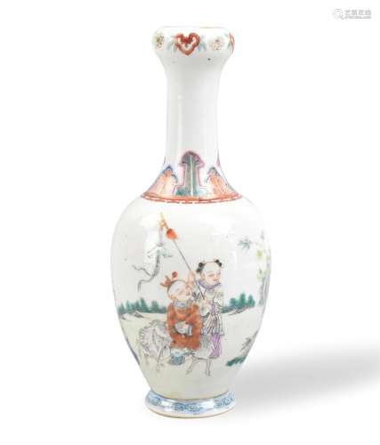 Chinese Famille Rose Garlice Head Vase,ROC Period