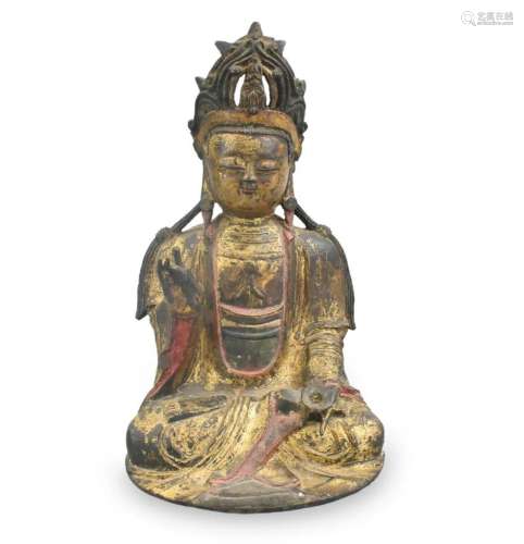 Chinese Gilt Bronze Figure of Guanyin,Ming Dynasty