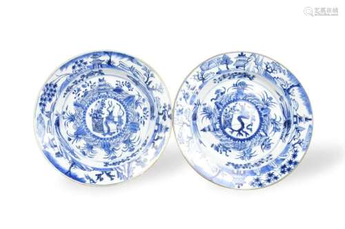Pair of Chinese Blue & White Plate,Kangxi Period