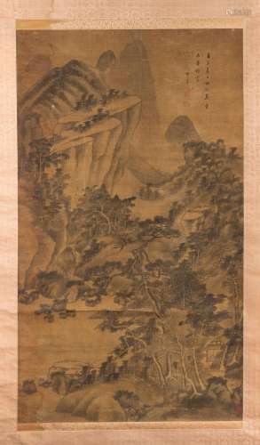 Attributed to Dong Qichang (Chinese, 1555-1636) Landscape in...