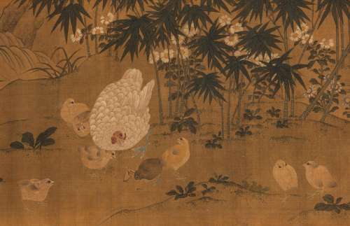 Attributed to Lin Chun (Chinese, 1174-1189) Rooster, Hen and...