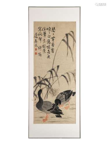 Bian Shoumin (Chinese, 1684-1752) Wild Geese and Reeds