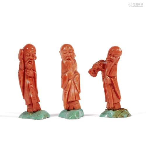 A GROUP OF THREE CARVINGS, CHINA, QING DYNASTY, 20TH CENTURY...