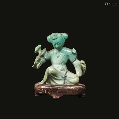 THREE TURQUOISE SCULPTURES, CHINA, LATE QING DYNASTY, 19TH-2...