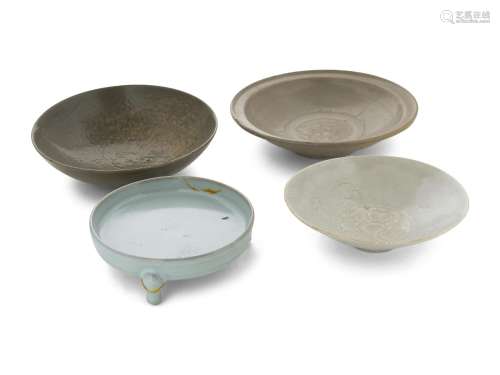 Four Song-Style Monochrome Glazed Ceramic Wares