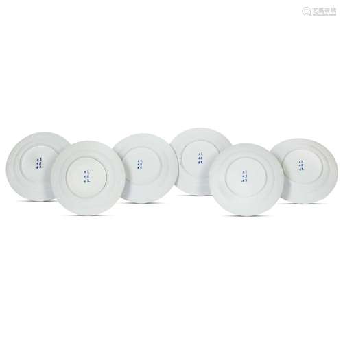 GROUP OF SIX PLATES, CHINA, QING DYNASTY, 19TH-20TH CENTURY<...