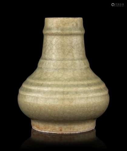 A Longquan-Style Celadon Glazed Porcelain Vase
