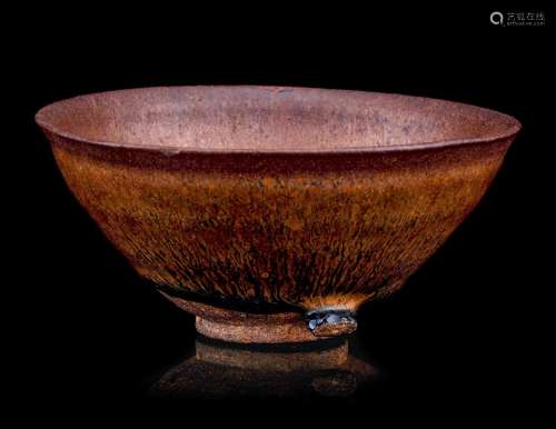 A Jian 'Hare's Fur' Glazed Stoneware Tea Bowl