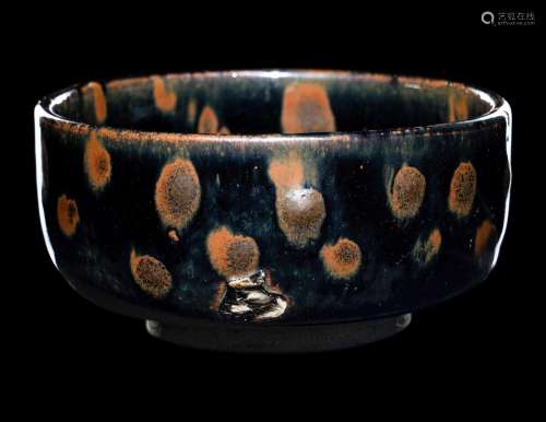 A Russet Splashed Black Glazed Stoneware Bowl