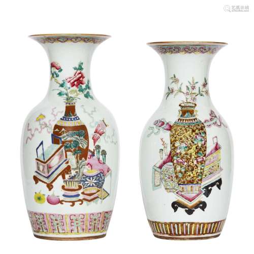 TWO VASES, CHINA, QING DYNASTY, 19TH-20TH CENTURIES<br />
清...