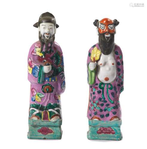 TWO FIGURES, CHINA, QING DYNASTY, 19TH CENTURY清 十九世纪 粉...