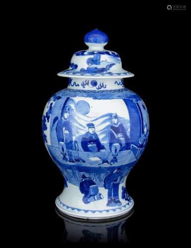 A Blue and White Porcelain General Jar and Cover