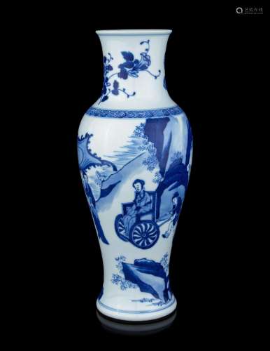 A Blue and White Porcelain Guanyin Vase