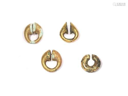 FOUR NOSE RINGS, VIETNAM, 7TH CENTURY B.C. - 1TH CENTURY A.D...