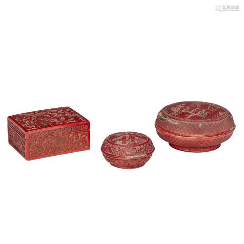 THREE BOXES, CHINA, QING DYNASTY, 18TH-19TH CENTURIES<br />
...