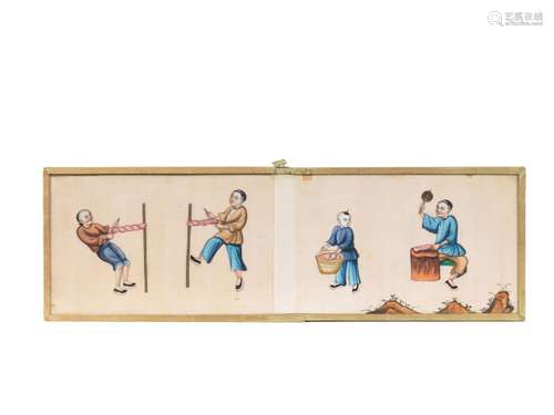 TWELVE SMALL PAINTING, CHINA, 19TH-20TH CENTURIES<br />
中国...