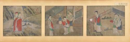 THREE PAINTINGS, CHINA, 20TH CENTURY<br />
中国 二十世纪 人物...