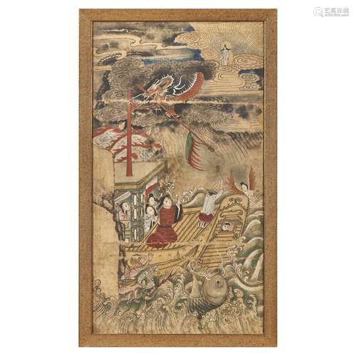 TWO PAINTINGS, CHINA, QING DYNASTY, 19TH CENTURY<br />
清 十...