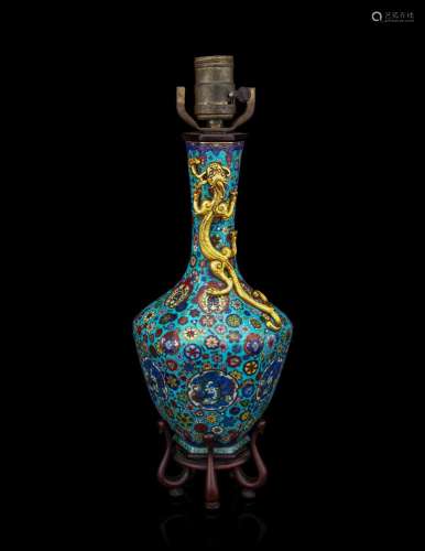 A Cloisonné Enamel Faceted Vase