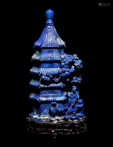 A Lapis Lazuli Model of a Pagoda