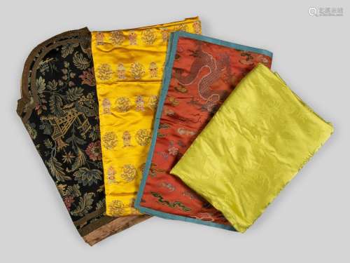 Three Brocade Woven Silk Textiles