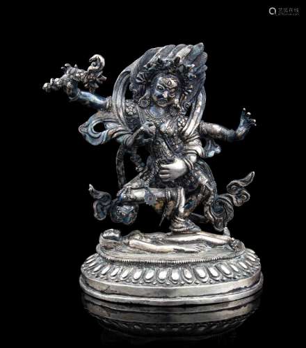 A Tibetan Silver Figure of a Bodhisattva Kurukulla