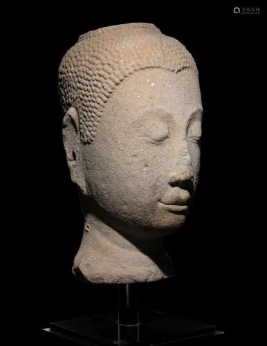 A Thai Sandstone Head of Buddha