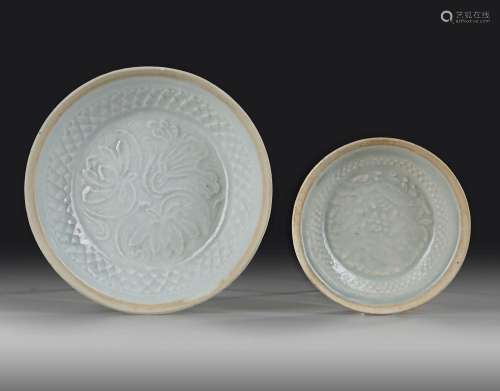 TWO CHINESE YINGQING GLAZED DISHES, SOUTHERN SONG (1127-1279...