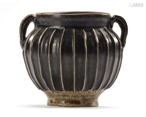 A CHINESE BLACK-GLAZED RIBBED JAR, NORTHERN SONG-JIN DYNASTY...