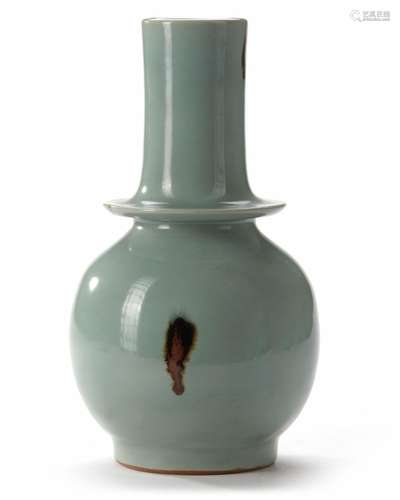 A LONGQUAN CELADON TOBI SEIJI SPOTTED BOTTLE, YUAN DYNASTY (...