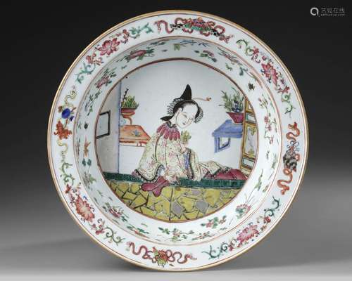 A CHINESE FAMILLE ROSE BASIN, 19TH CENTURY