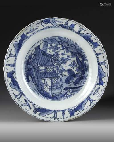 A CHINESE BLUE AND WHITE CHARGER, JIAJING PERIOD (1522-1566 ...