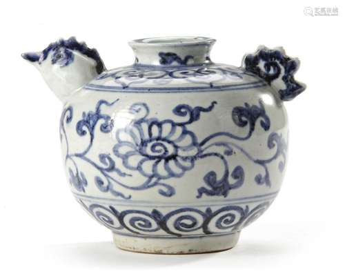 A CHINESE BLUE AND WHITE CHICKEN EWER, MING DYNASTY (1368-16...