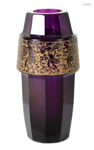 AN EARLY 20TH-CENTURY PURPLE GLASS VIENNA SECESSIONIST VASE ...