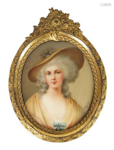 A LATE 19TH CENTURY VIENNA PORCELAIN OVAL CONVEX MINIATURE P...