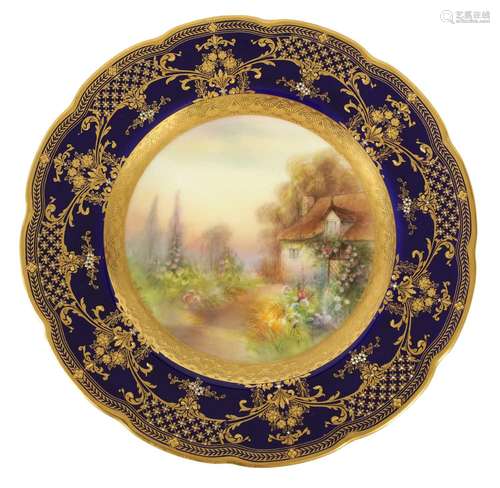 A ROYAL WORCESTER CABINET PLATE PAINTED BY R RUSHTON