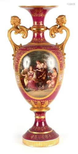 AN IMPRESSIVE 19TH CENTURY VIENNA STYLE HALL VASE