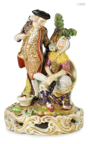 AN EARLY 19TH CENTURY DERBY FIGURE GROUP