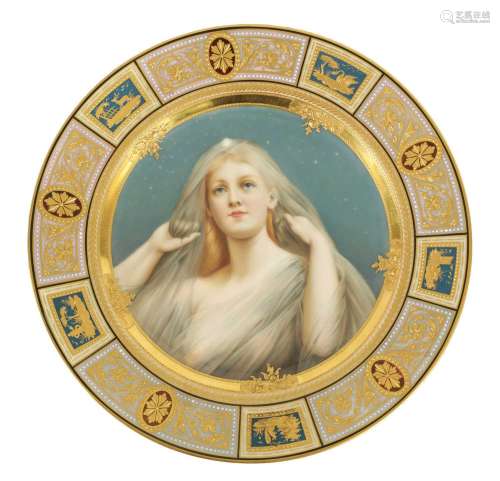 A LATE 19TH CENTURY VIENNA PORCELAIN CABINET PLATE