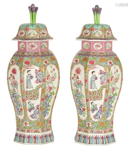 A FINE PAIR OF 19TH CENTURY SAMSON ORIENTAL STYLE VASES AND ...