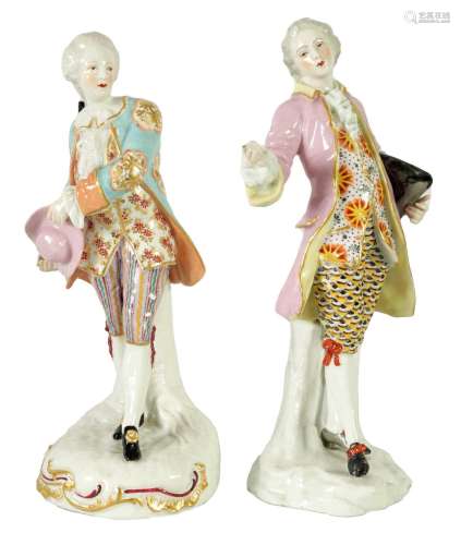 A PAIR OF LATE 19TH CENTURY SAMSON FIGURES OF COURTIERS