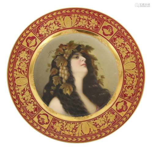 A LATE 19TH CENTURY VIENNA PORCELAIN CABINET PLATE