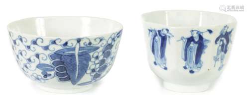 TWO 19TH CENTURY CHINESE BLUE AND WHITE TEA BOWLS