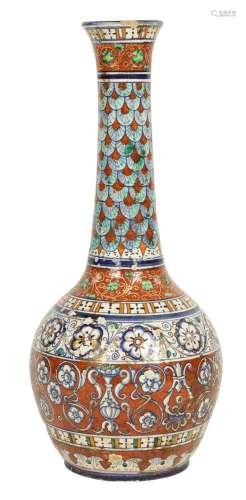 AN 18TH/19TH CENTURY EASTERN/PERSIAN GLAZED POTTERY VASE