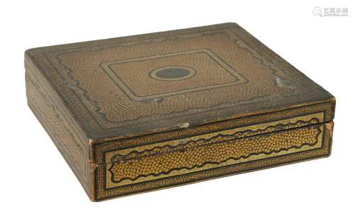 A LATE 19TH CENTURY CHINESE BLACK LACQUERWORK GAMES BOX