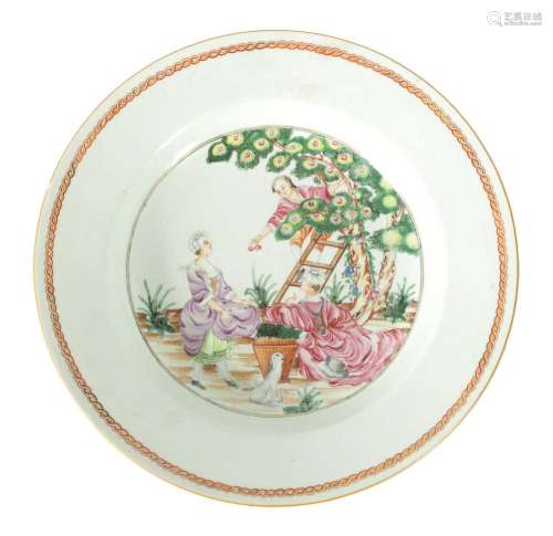 A CHINESE QING LONG PERIOD FAMILLE ROSE ‘CHERRY PICKERS’ PLA...