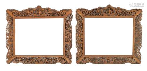 A PAIR OF LATE 19TH CENTURY CHINESE CARVED AND PIERCED SANDA...